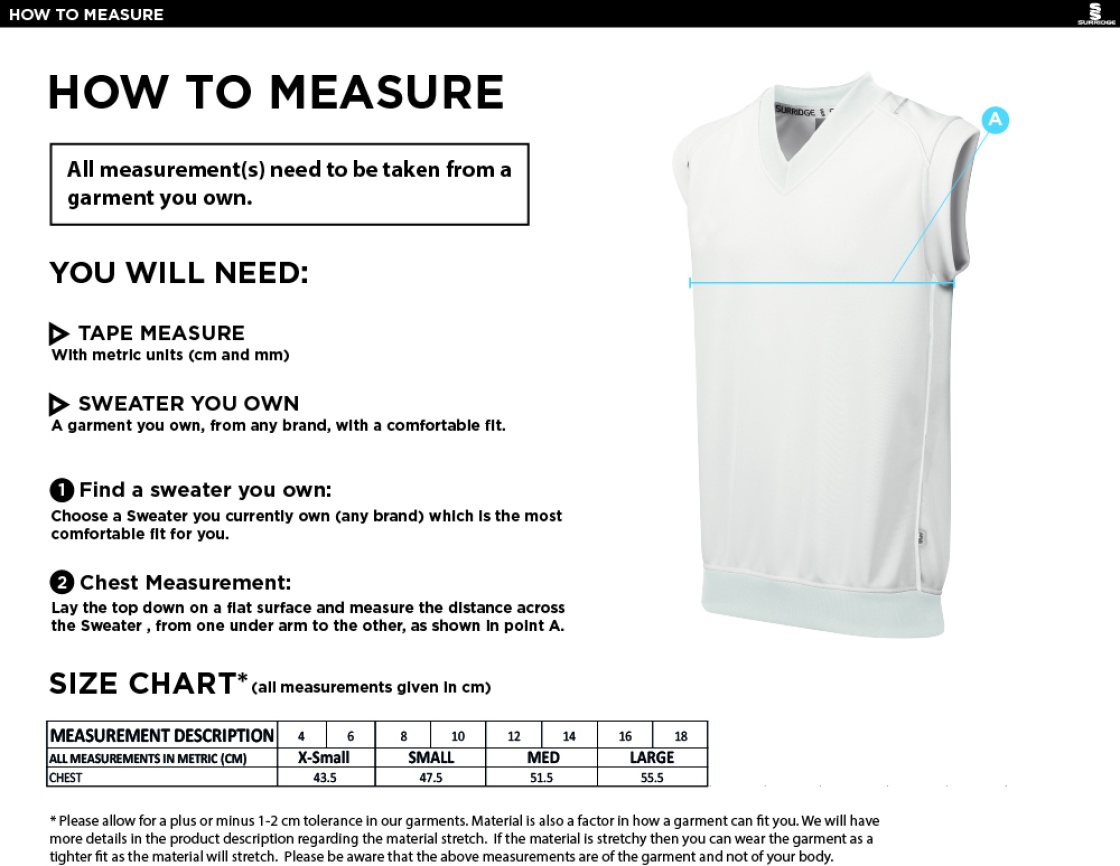 NEWARK R&M CC BLAST SLEEVELESS WOMENS SWEATER-Ivory - Size Guide