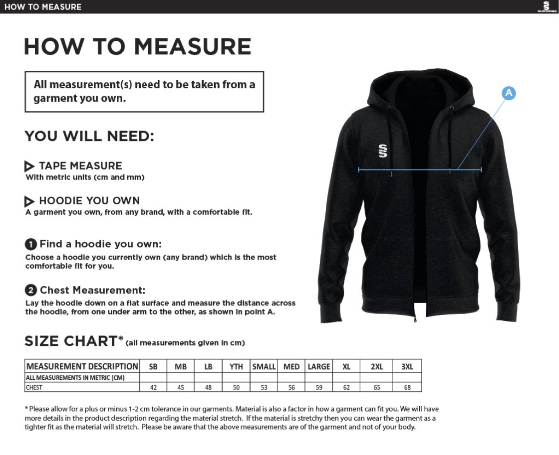 Newark R&M CC - Women's Dual Hoody - Size Guide